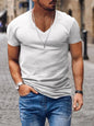 Men's Full Size Basic Style V-Neck Short Sleeve T-Shirt Plus Size