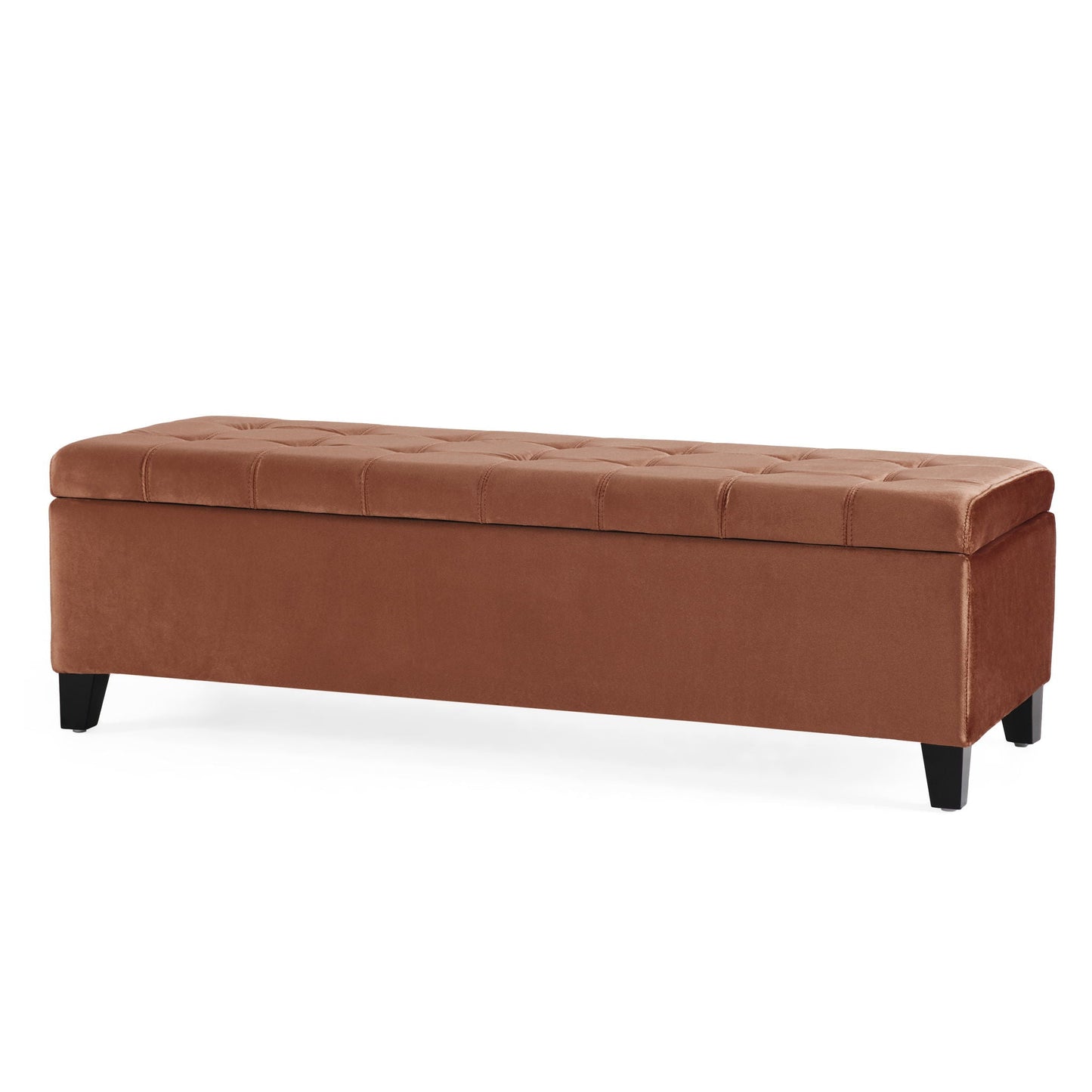 Wendover Elegant Tufted Storage Bench With Lift-Up Top And Birch Wood Legs