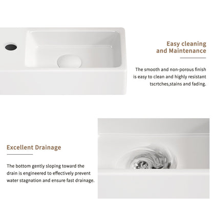 Wall Mounted Bathroom Sink With Faucet And Drain