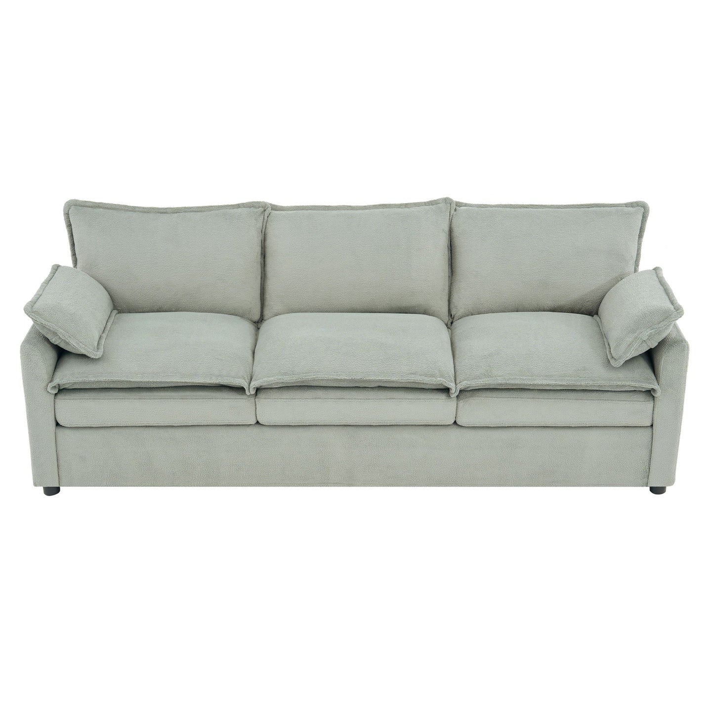 Modern 3 Seater Sofa With Side Storage Pockets For Living Room