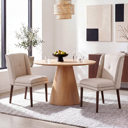 Light Luxury Rivet Upholstered Dining Chair Set of 2