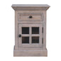 Glazed Bedside Table - Stone White
