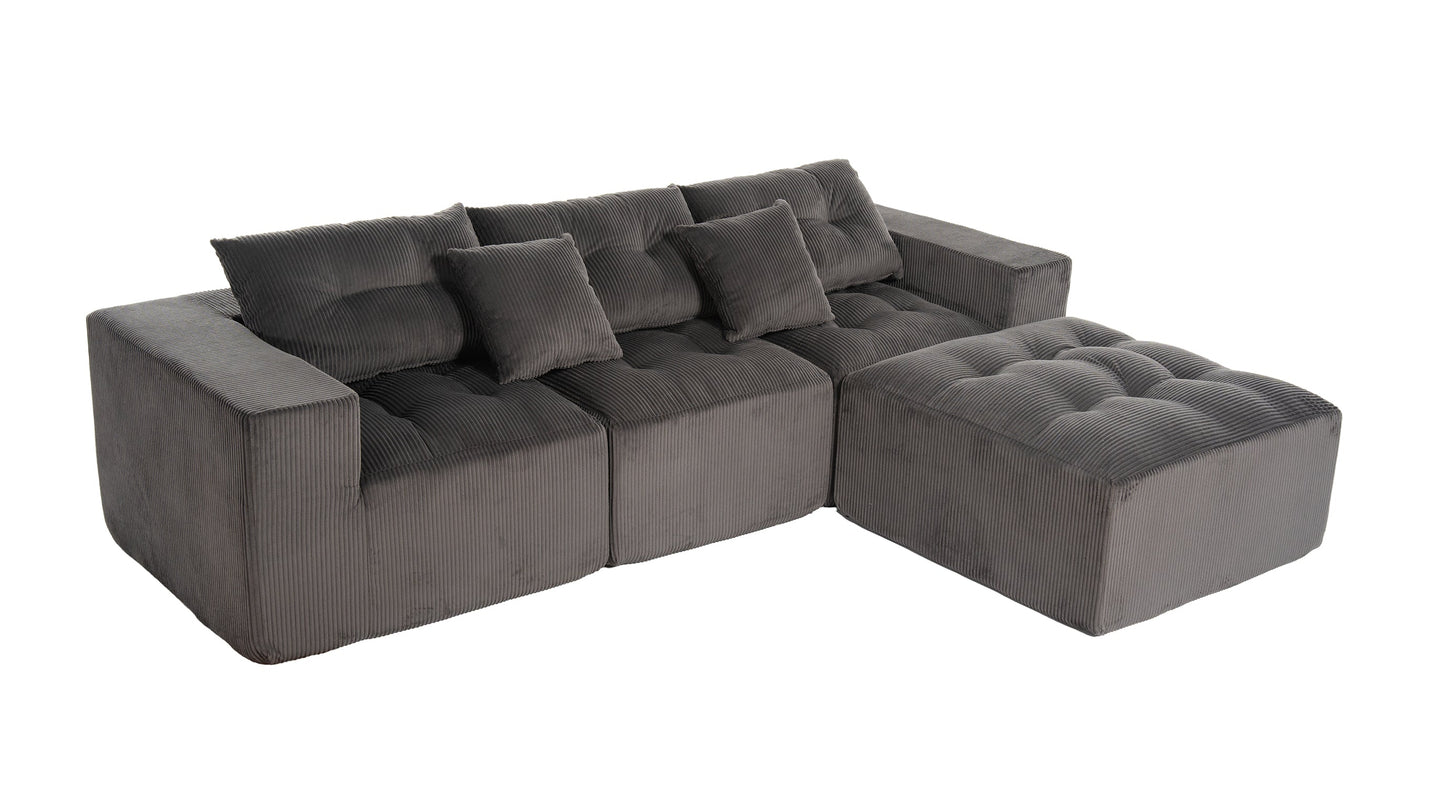 101" L-Shaped Modular Compression Sofa