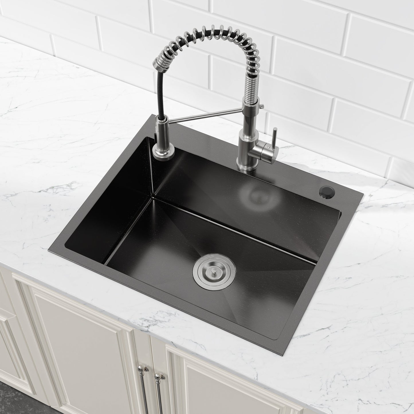 Stainless Steel Kitchen Sink, 23"x19" Single Bowl, Undermount Handmade Sink