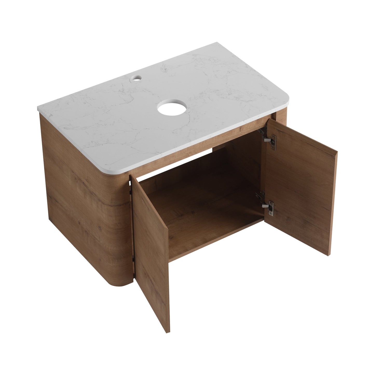 30" Wall-Mounted Bathroom Vanity with 2 Soft-Close Doors