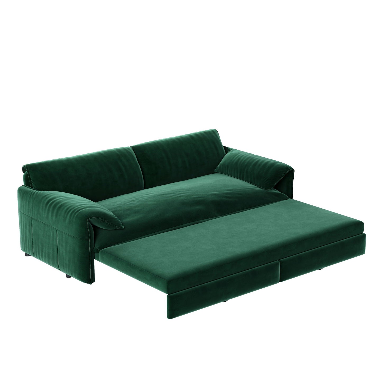Queen Pull Out 3 In 1 Convertible Sleeper Sofa With Side Storage