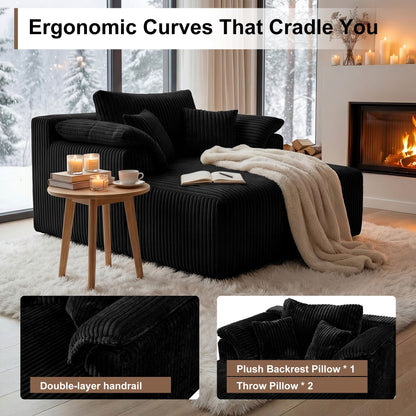 Chaise Lounge Chair, Deep Seat Sleeper Couch For Living Room