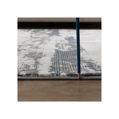 Geometrix - 5'3" X 7'3" Area Rug With Geometric 3D Effect - Gray / Ivory