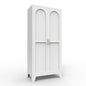 2 Shapely Doors Cabinet Metal Storage Cabinet With Doors And Adjustable Shelves For Bedroom Living Room - White