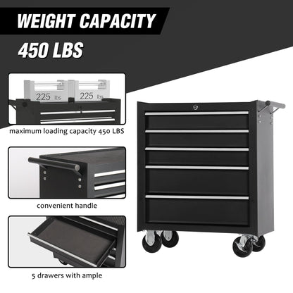 5-Drawer Rolling Tool Chest w/Lock & Key