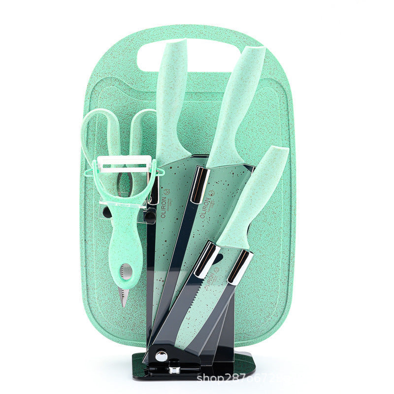 Colored Fruit Knife With Cutting Board Kitchen Box Gift Knives