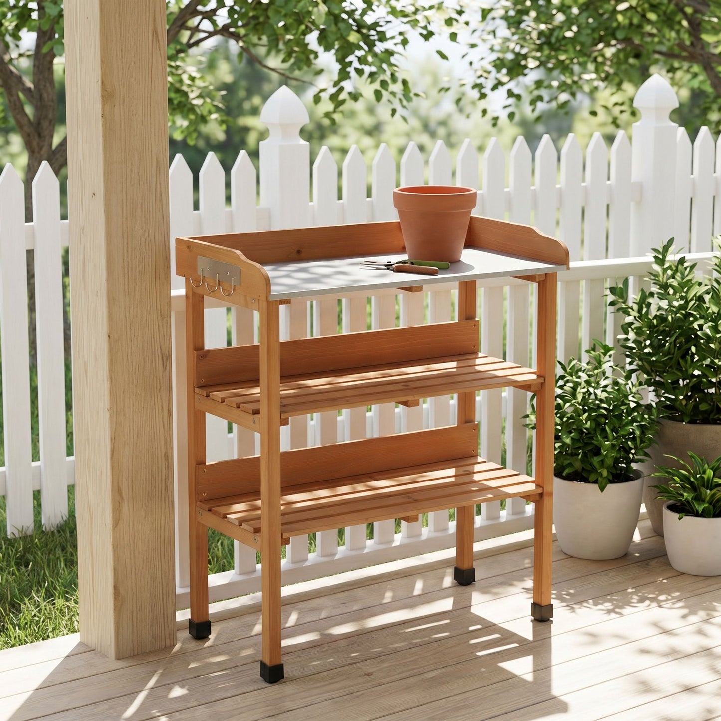 Outdoor Potting Table, 3 Tier Workbench