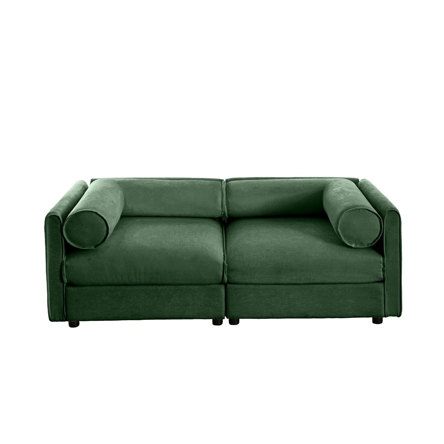 Stylish Sofa With Storage Seat And Cylindrical Backrest