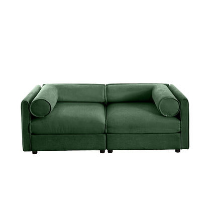 Stylish Sofa With Storage Seat And Cylindrical Backrest