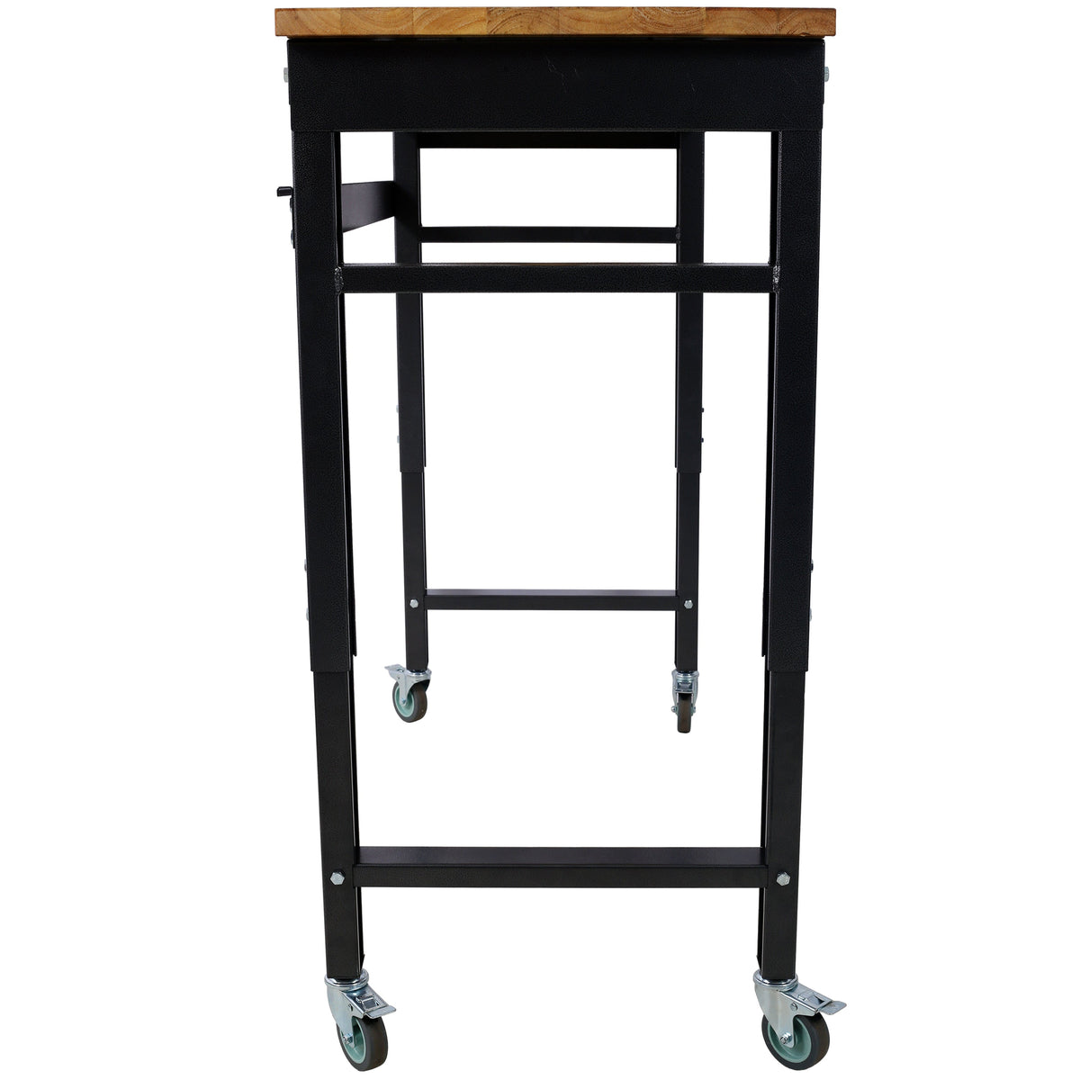 48" Wide Rolling Workbench with Adjustable Height - Dark Gray, Wood