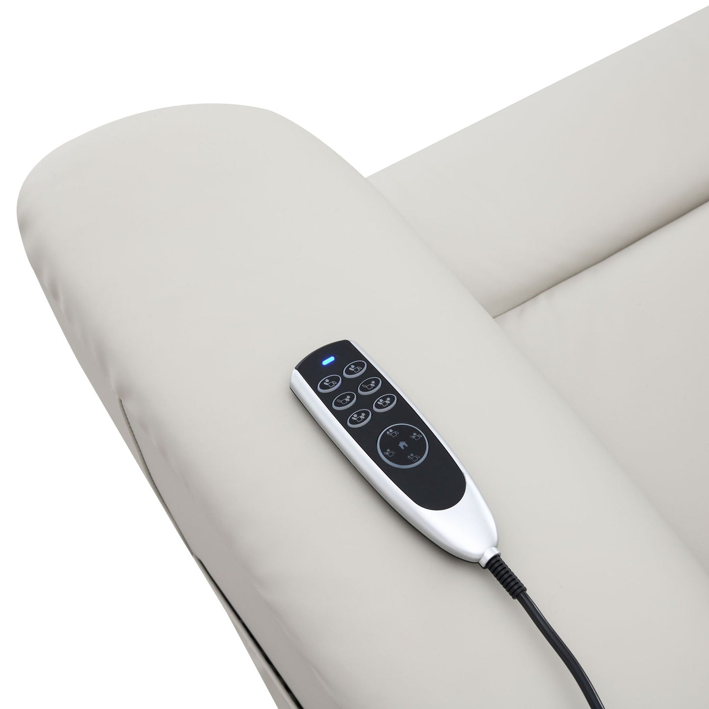 Marsha - Power Recliner With Lift & Massage - Light Gray