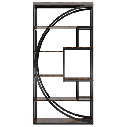 5 Tier Etagere Bookshelf With 8 Open Shelves Organizer For Living Room