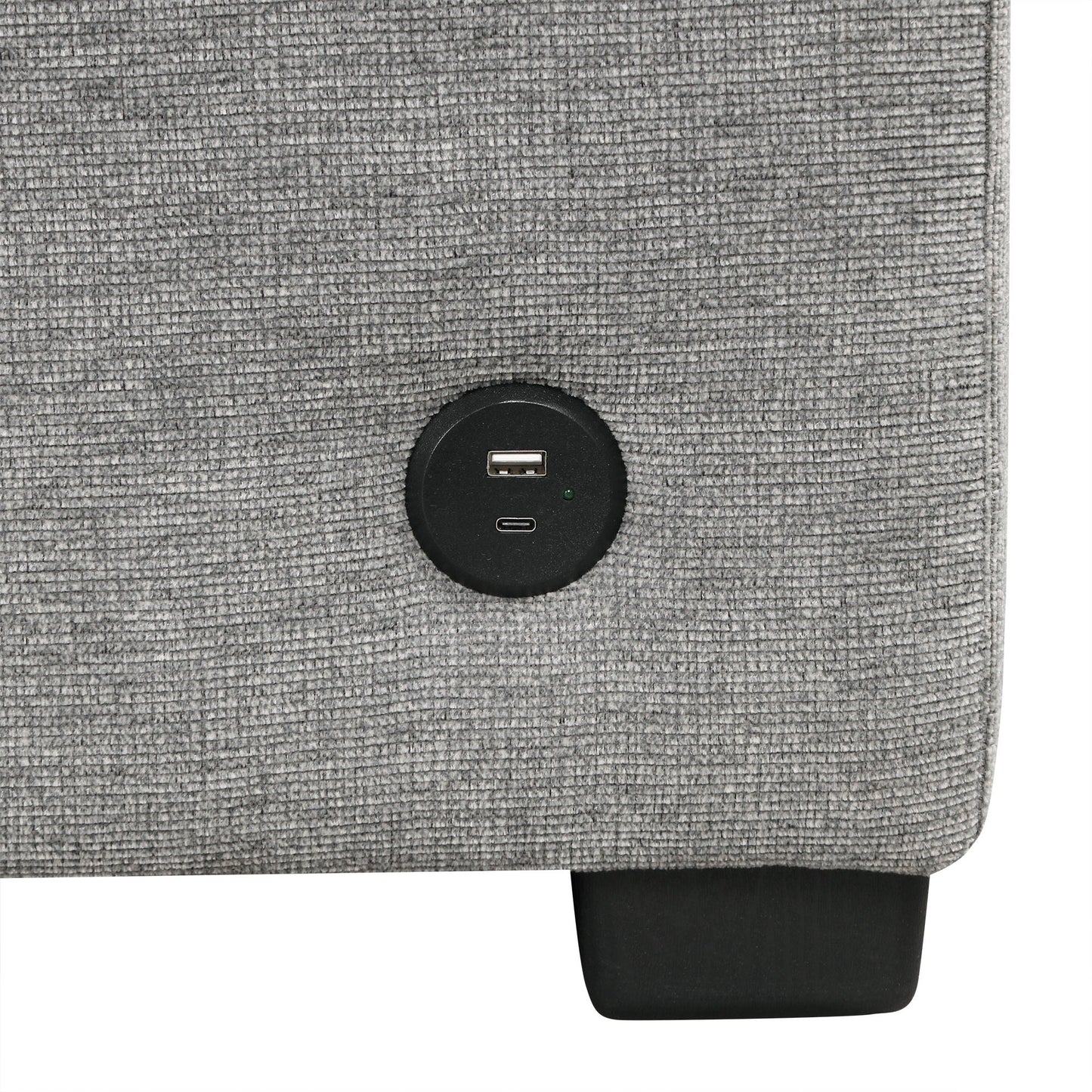Modern 2 Seater Loveseat Sofa With Pull-Out Bed, Fabric, Built-In USB Ports & Cup Holders