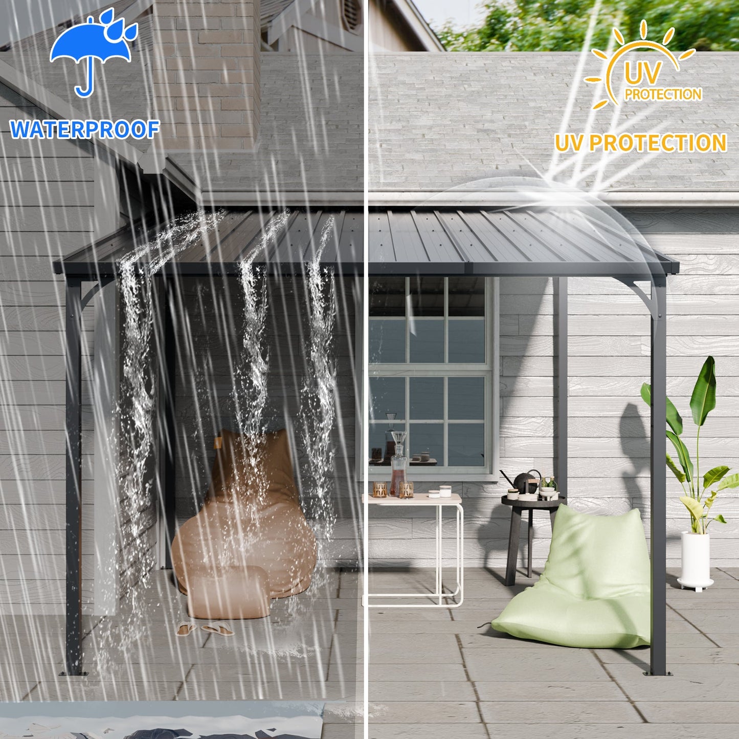 Outdoor Pergola, 10' x 10' Hardtop Gazebo for Yard