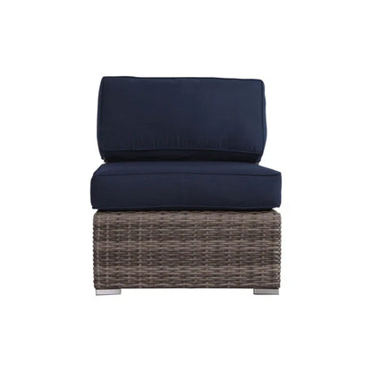 Modern Patio Rattan Sectional Set With Cushions
