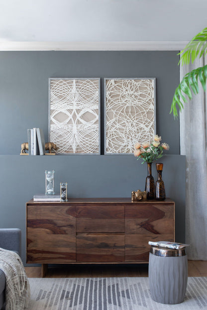 Leaf Shadow Box Wall Decor (Set of 2) - White / Gray
