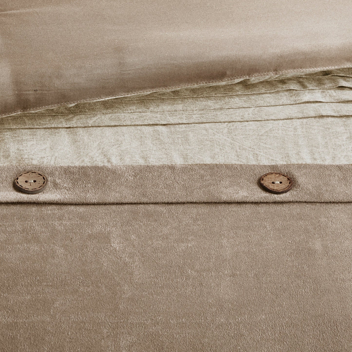 7 Piece Faux Suede Comforter Set Tan California King