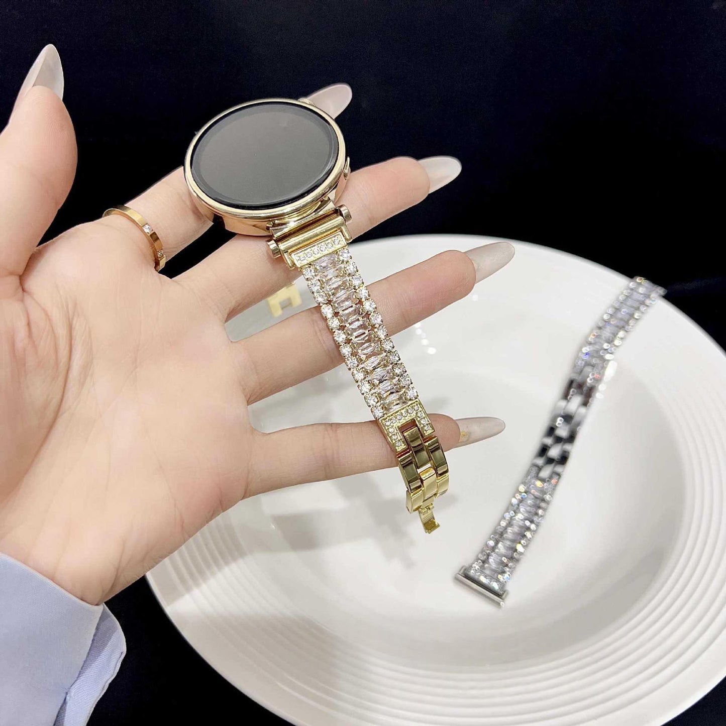 Shiny Zircon Metal Watch Band For Apple Watch Series 10 11 Ultra - Women's Fashionable Strap Accessory