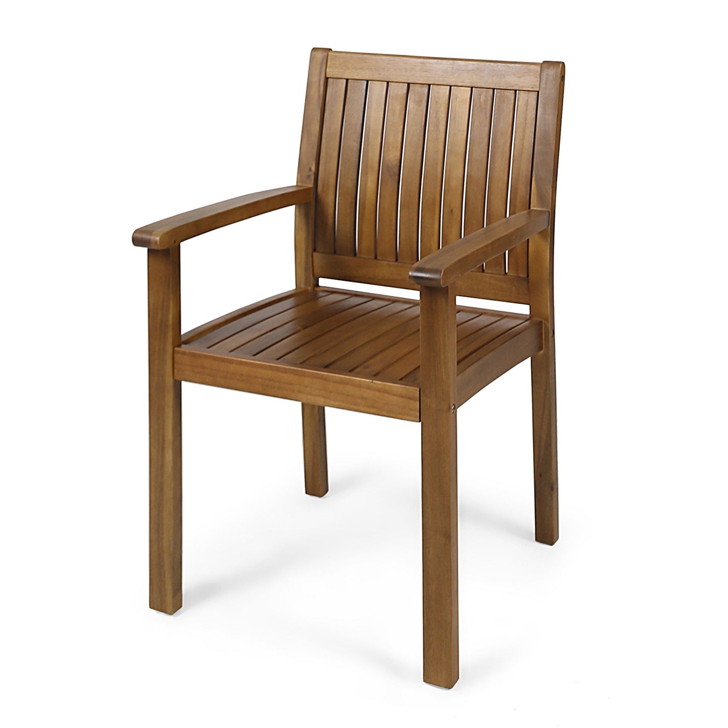 Amethyst Outdoor Dining Chair With Slat Design (Set of 2) - Natural