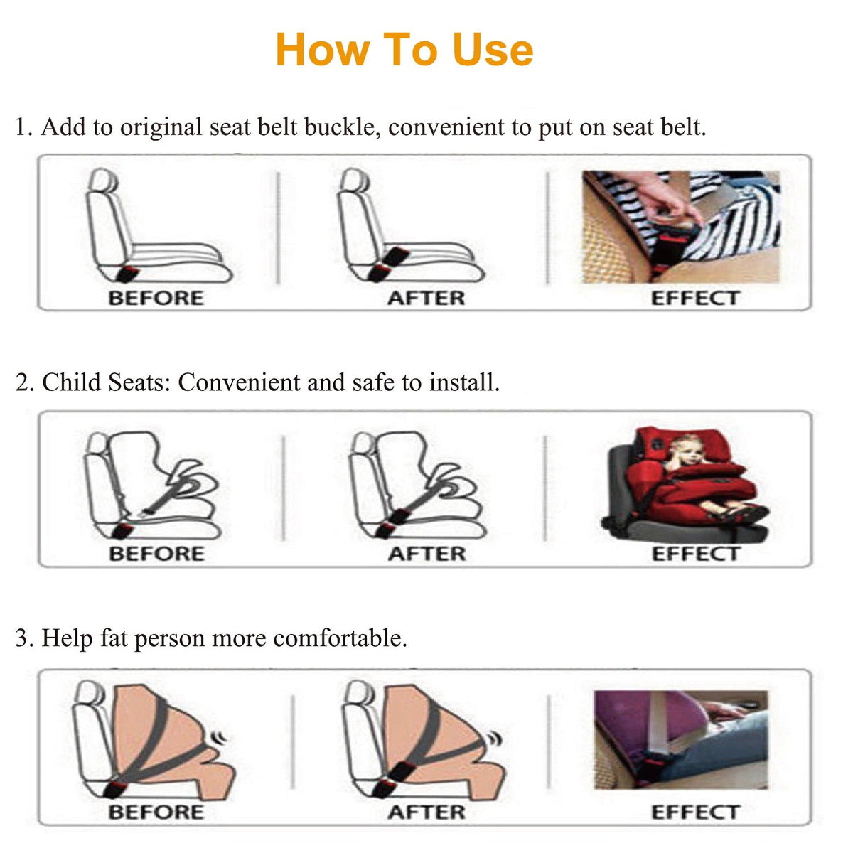 2Pcs Universal Car Extension Socket Buckles Auto Safety Extender Clip Alarm Stopper Comfortable For Pregnant Compatible w/ Most Cars