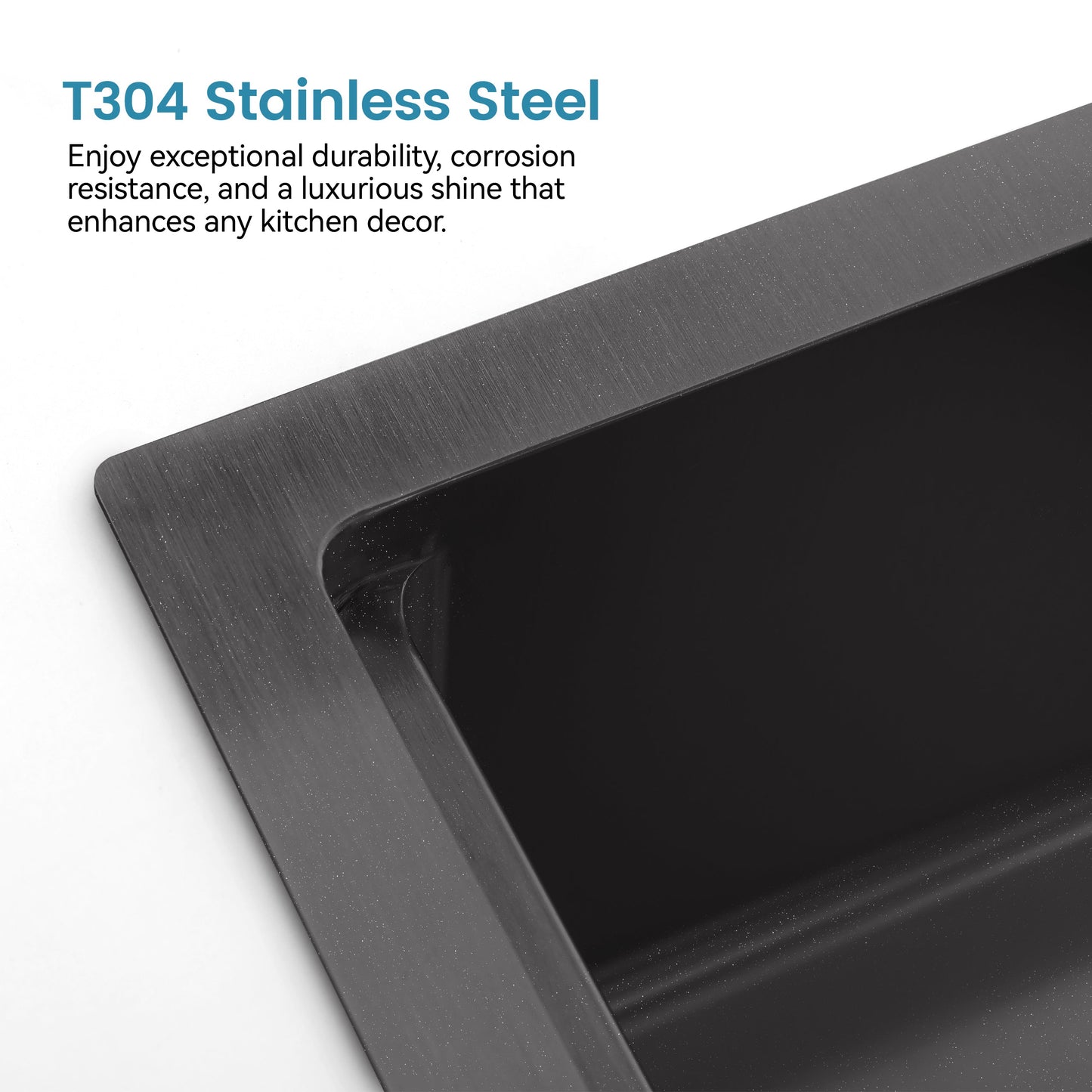 Stainless Steel Kitchen Sink, 33″x22″ Single Bowl, Overmount Handmade Sink