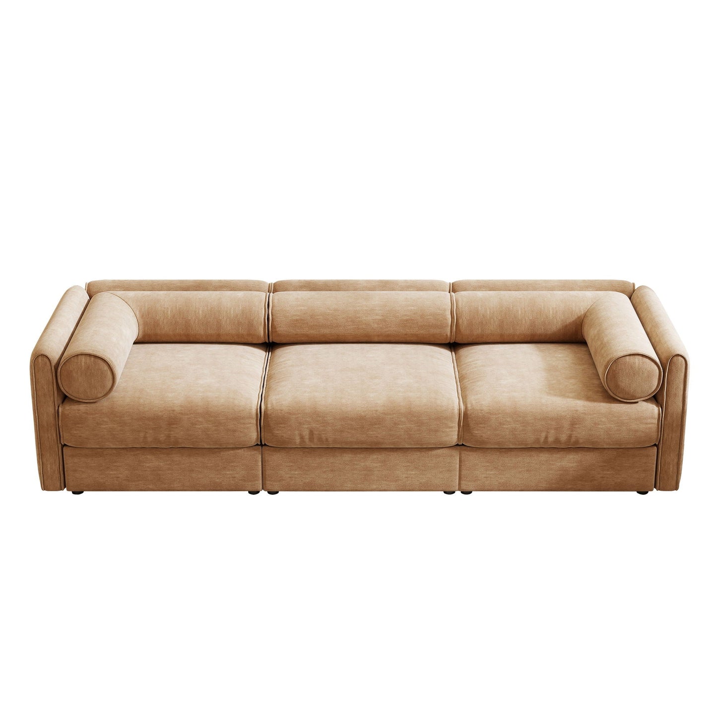 Stylish Sofa With Storage Seat And Cylindrical Backrest