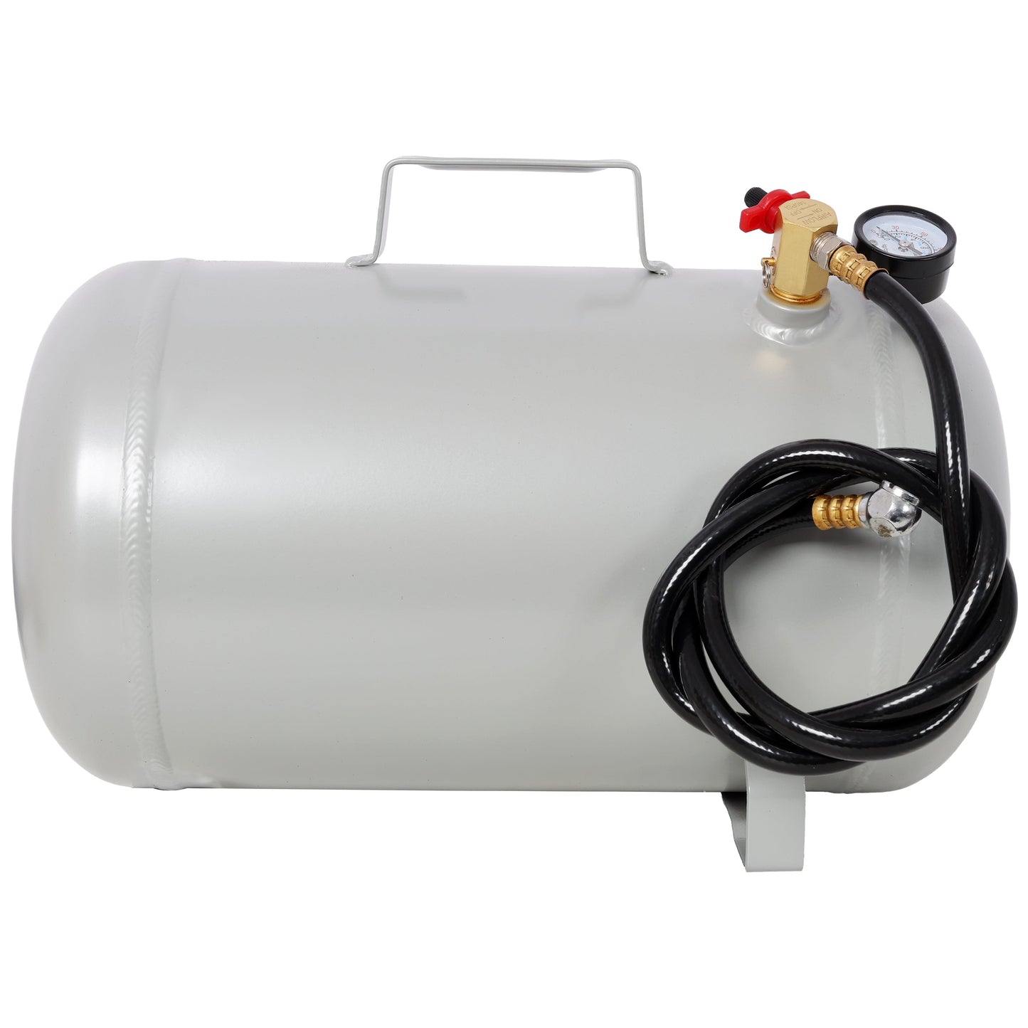 Portable 5 Gallon Aluminum Air Tank with Pressure Gauge and Hose