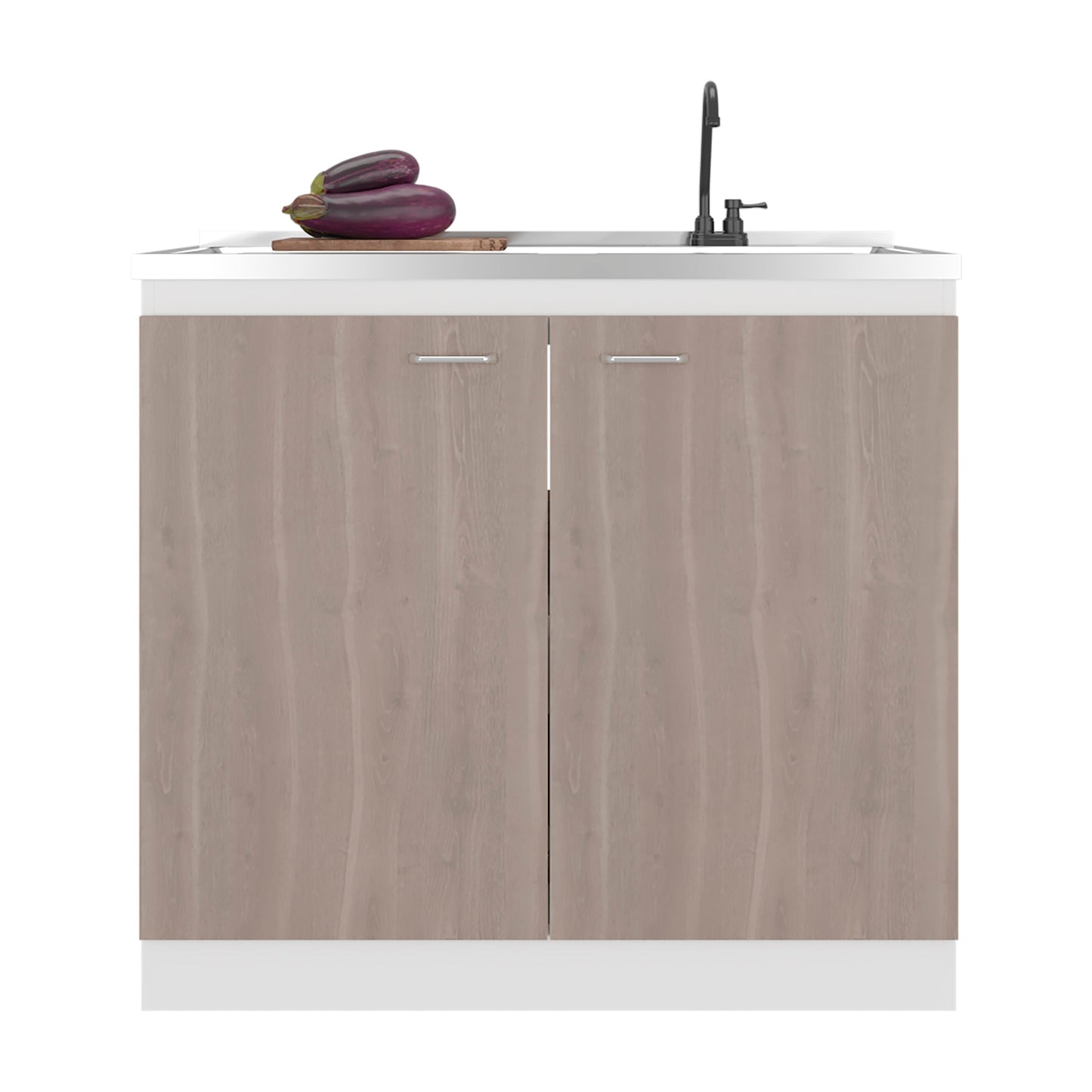 Salento Freestanding Sink, Double Door Cabinet, Two Shelves