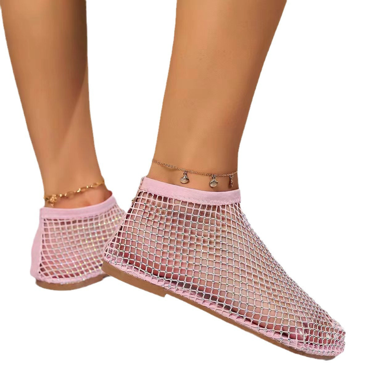 Round-toe Sandals Hollowed-out Design Rhinestone-embellished Ankle Boots Popular Online