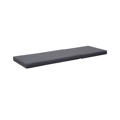 Lounge Chaise Set in Black Acacia Wood with Water-Resistant Cushions