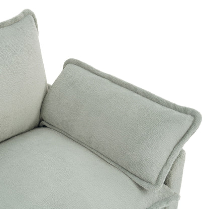 Modern Loveseat Sofa, Upholstered Couch With Side Storage Pockets