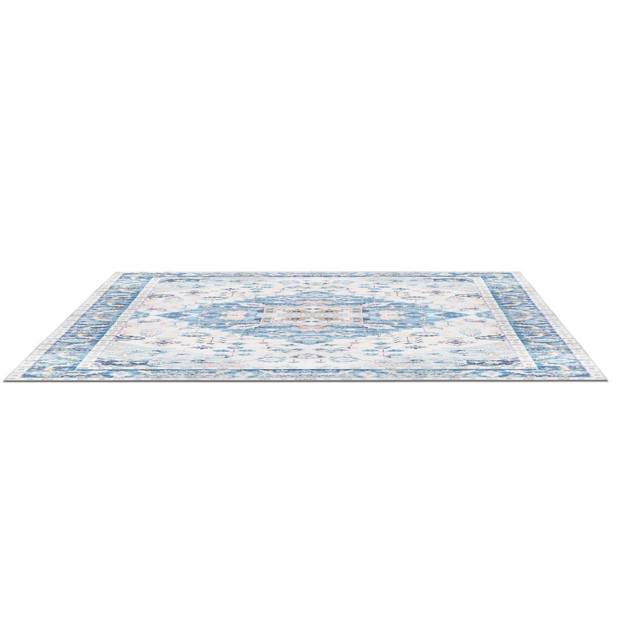 8x10FT VintageÊArea Rug Modern Non Slip Carpet Boho Low Pile Soft Rug Waterproof Machine Washable Rug for Living Room BedroomÊKitchen Dining Room Unde
