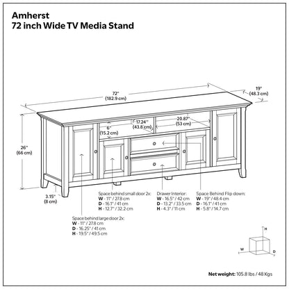 Amherst - Handcrafted Wide TV Media Stand