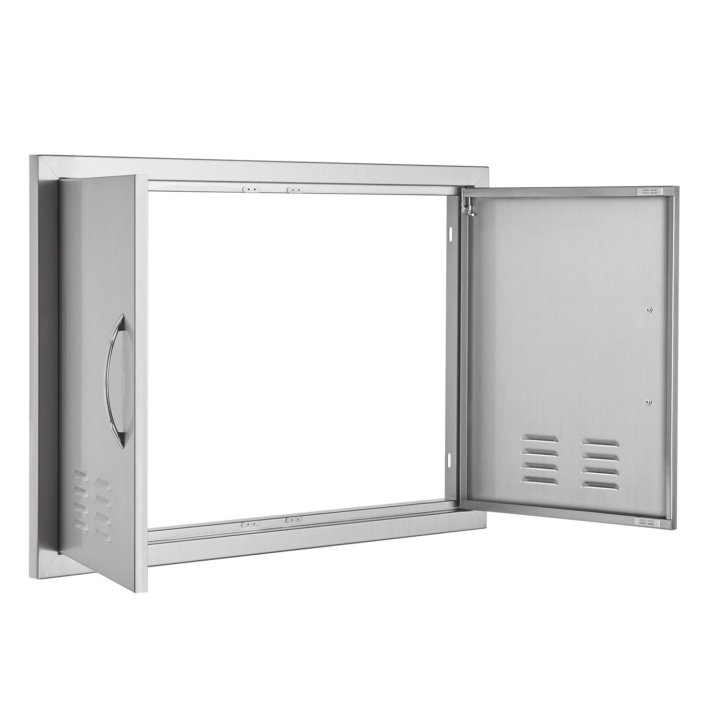 BBQ Access Door, 30W x 21H Inch Double Stainless Steel Outdoor Kitchen Door