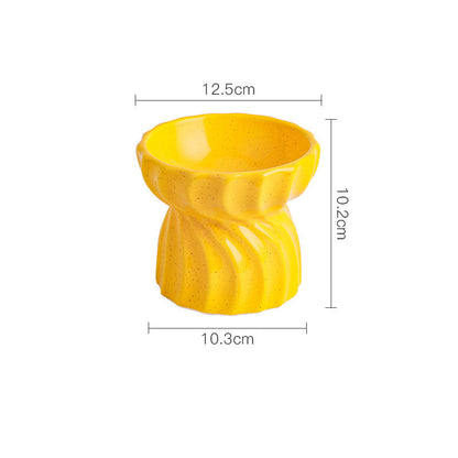 Cat Bowl Ceramic Food Basin Pet High Feet Anti-Tipping