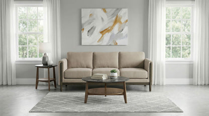 Islington Fabric Upholstered Panel Arm Sofa Taupe