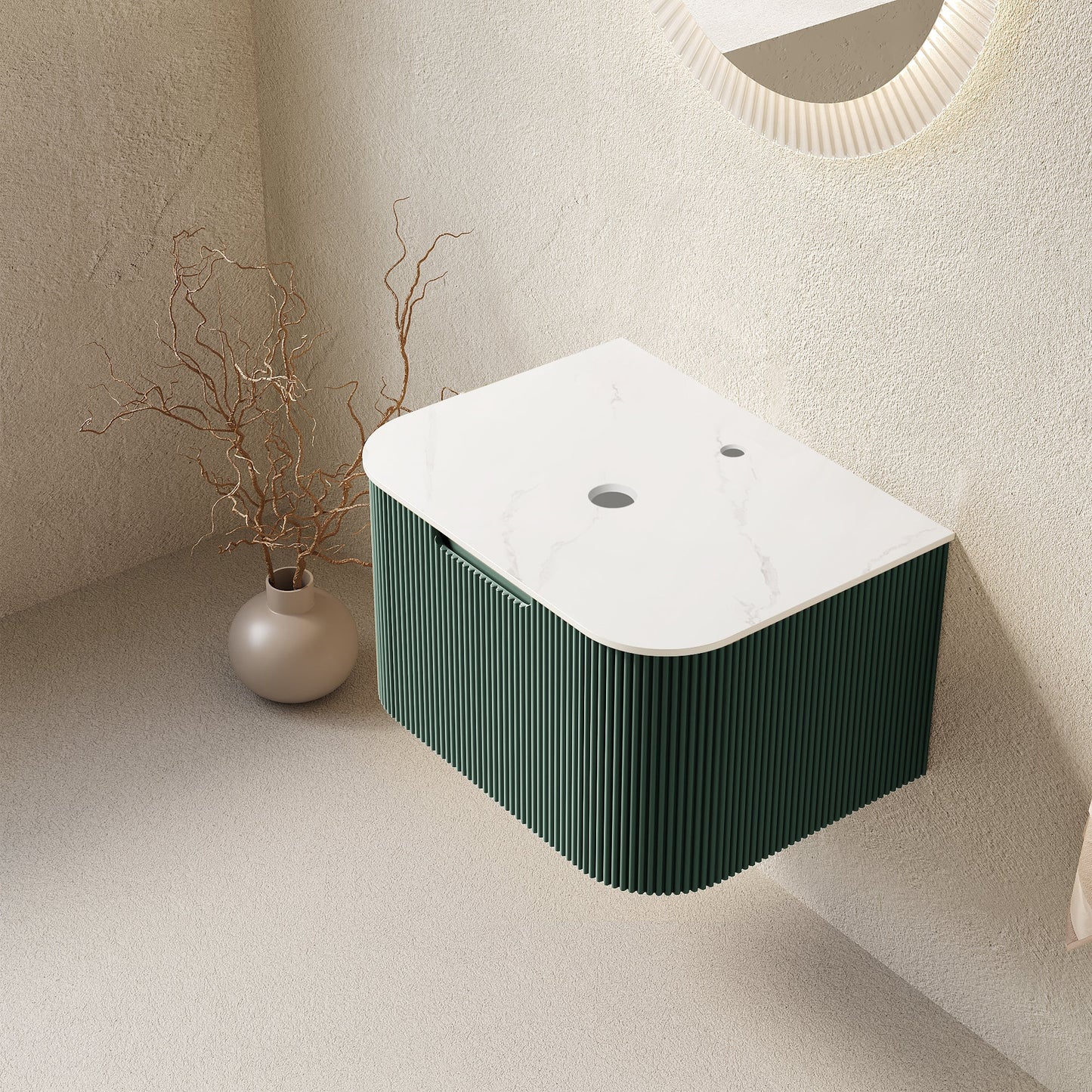 DINA 24'' Wall Mounted Plywood Cabinet with Carrara
