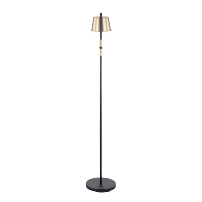 Metric - Industrial Floor Lamp - Black / Antique Brass