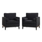Wide Modern Farmhouse Performance Accent Chair With Legs, Wood Base