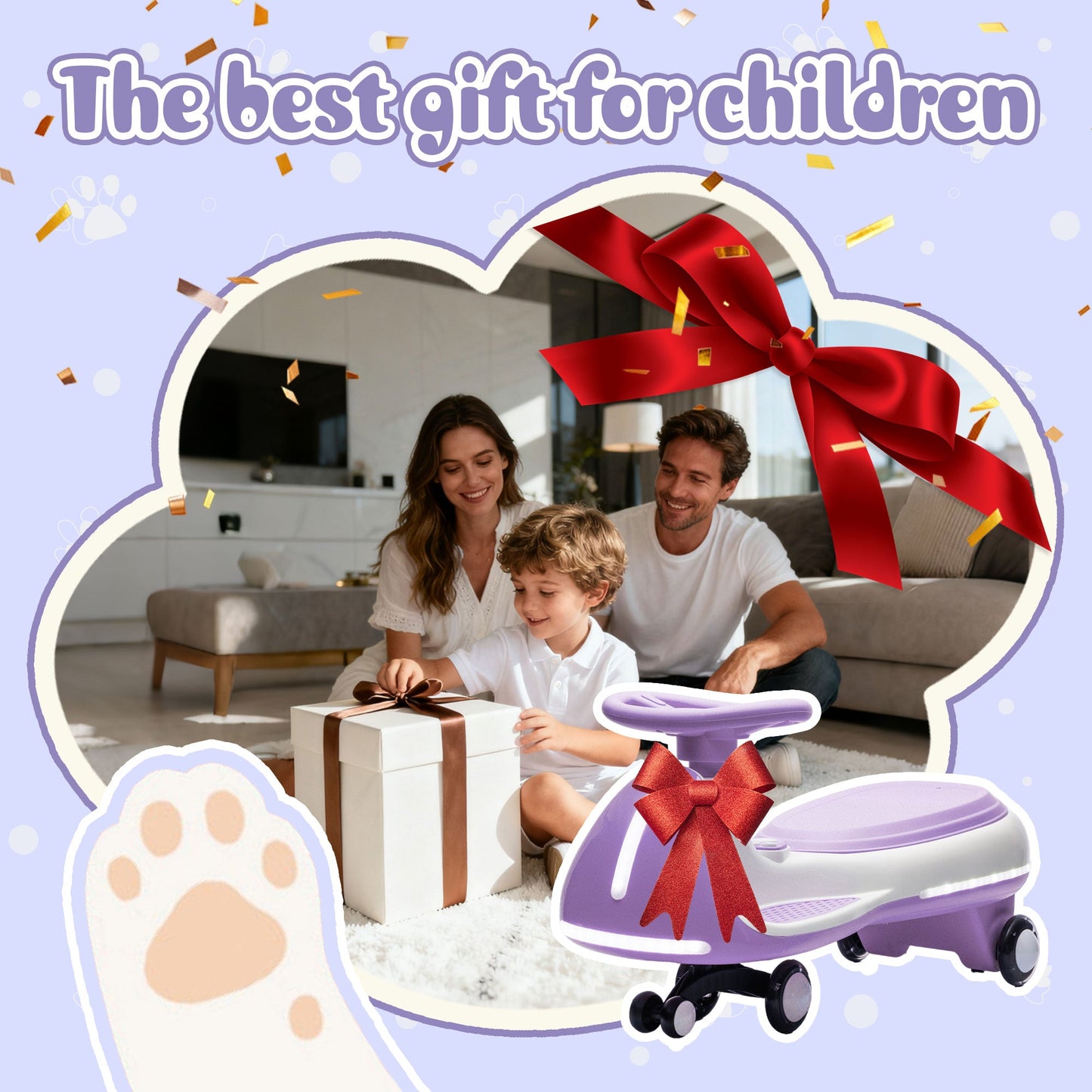 12V Kids Ride-On Electric Wiggle Car with 2-in-1 Smart Design