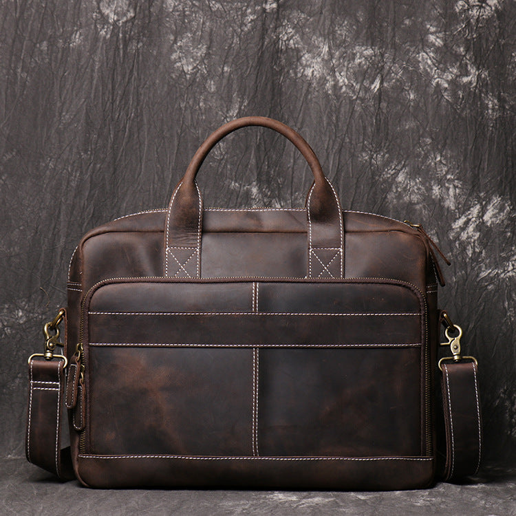 Men's First Layer Cowhide Portable Briefcase