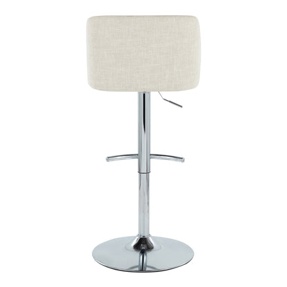 Toriano - Contemporary Adjustable Barstool Swivel With Rounded T Footrest (Set of 2)