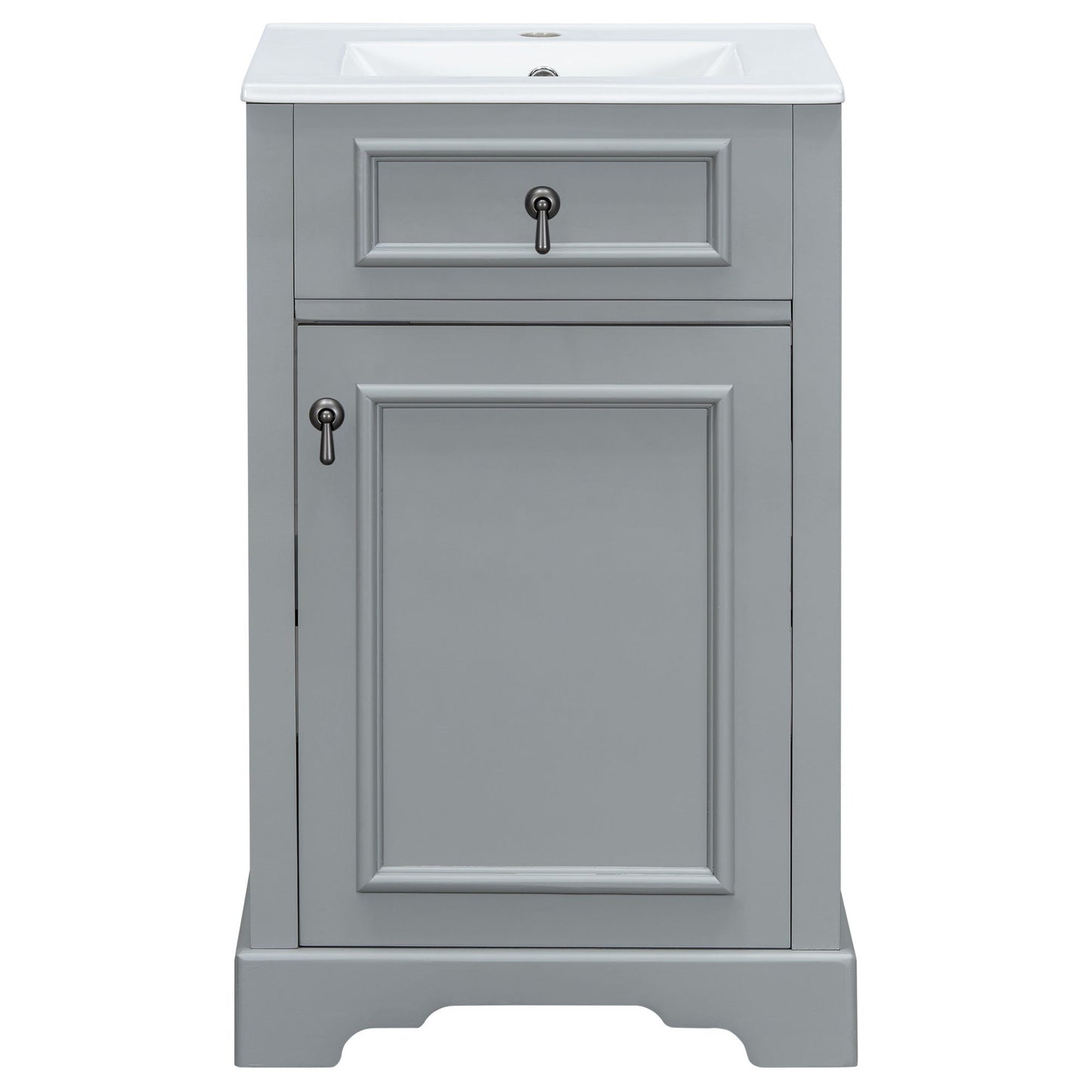 Elegant Bathroom Vanity With Ceramic Sink, Soft Close Door, Adjustable Shelf