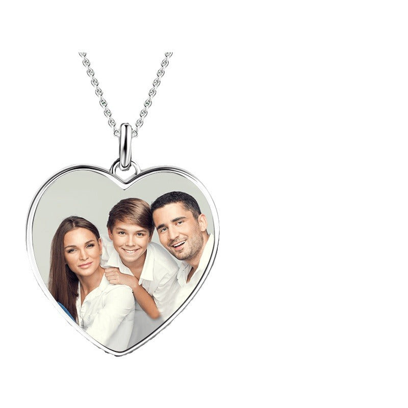 Heart Shaped Photo Engraving DIY Engraving Personalized Necklace