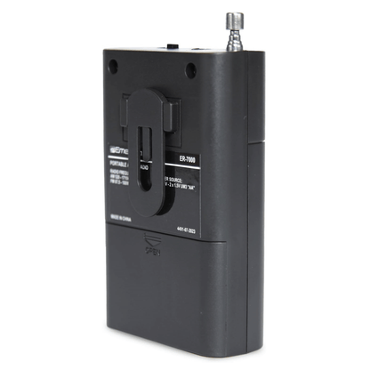 Emerson Portable AMFM Radio with Built-In Speaker and Easy Removable Belt Clip